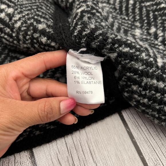 Cocogio Italy Wool Open Front Gray/Black Women's Cardigan Sweater Size XL - Picture 7 of 9